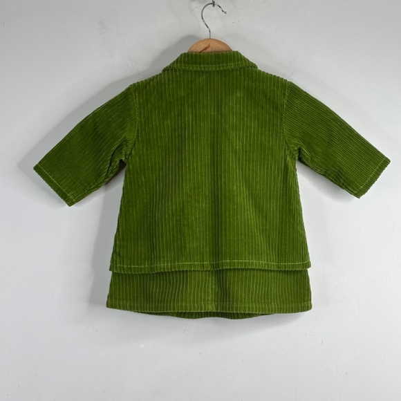 VTG Y2K Gymboree Corduroy Pea Coat Dress Set 18M Green Toggle Button Mushroom - Picture 5 of 12